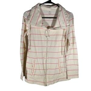 T by Talbots Women Jacket Size XS‎ Long Sleeve Full Zip Stripped Casual Outdoor